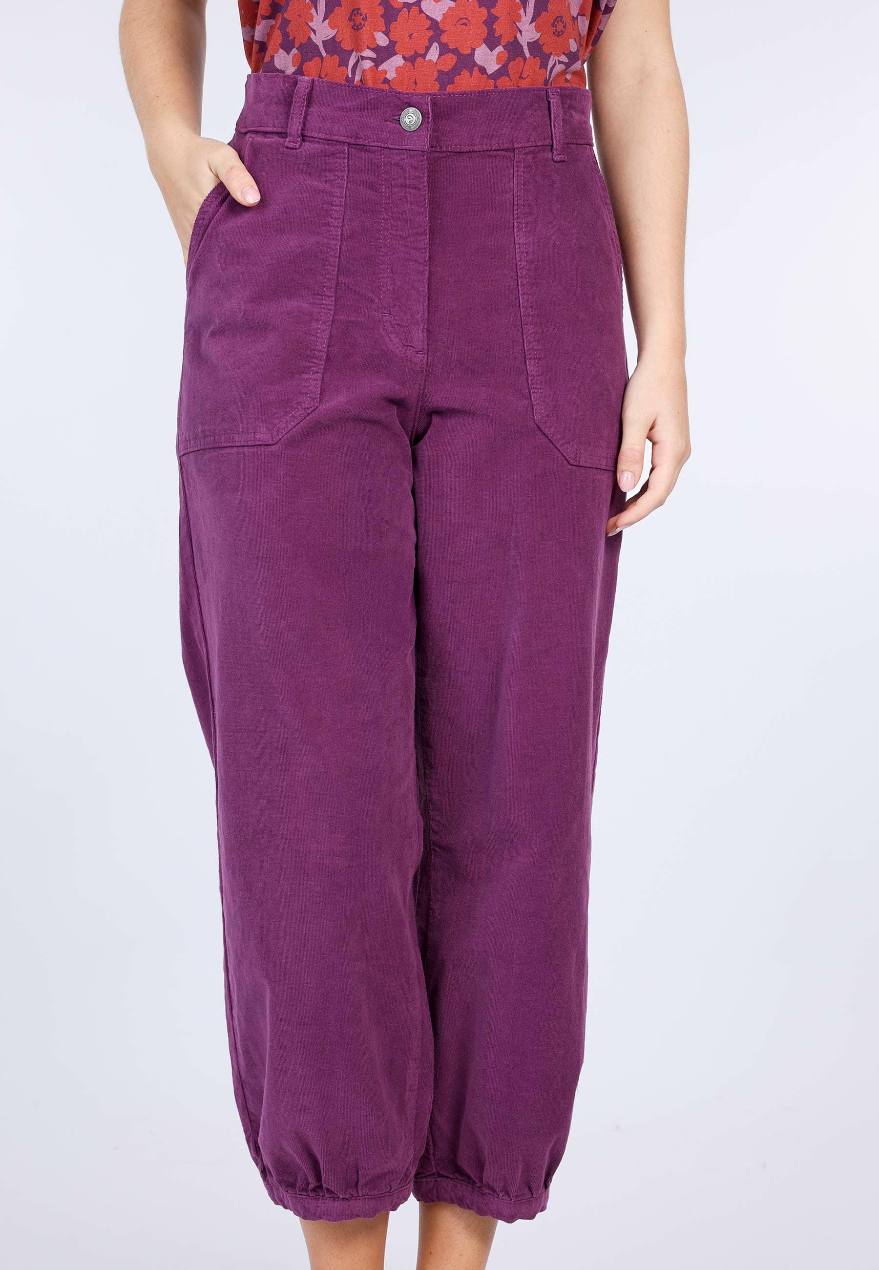 Cordhose Diertje minicord - deep purple im Deerberg Online Shop