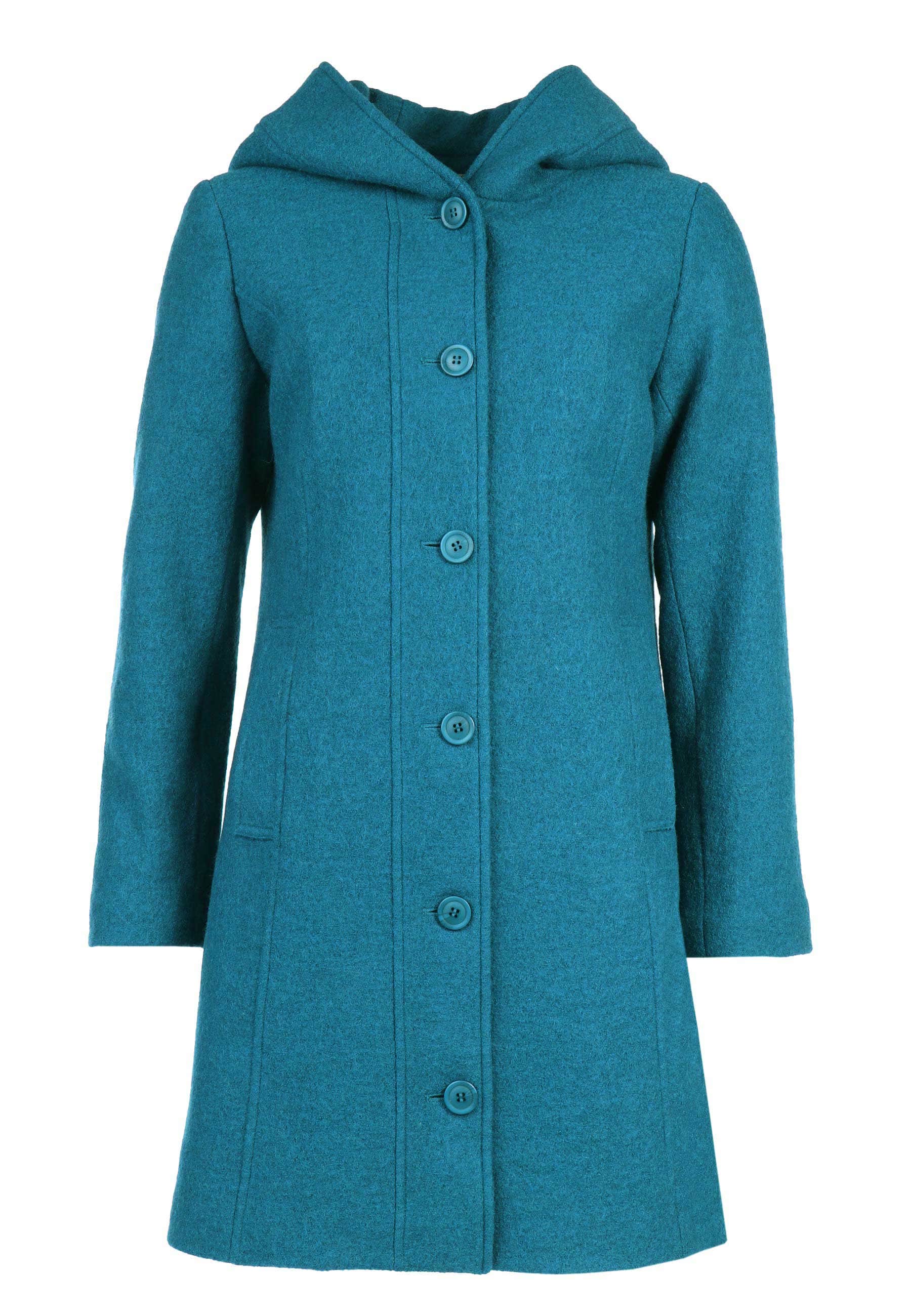 Wollmantel Kurzmantel Petrol Damen Wintermantel Kurzmantel Damen - Main Image