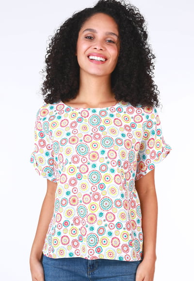 Bluse Arlyn circles - ivory