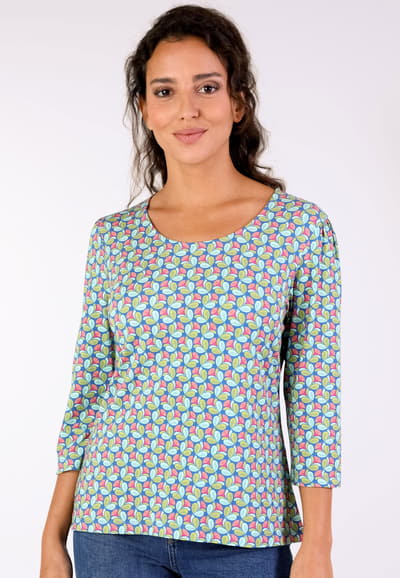 Shirt Penelope flower balloon - royal blue