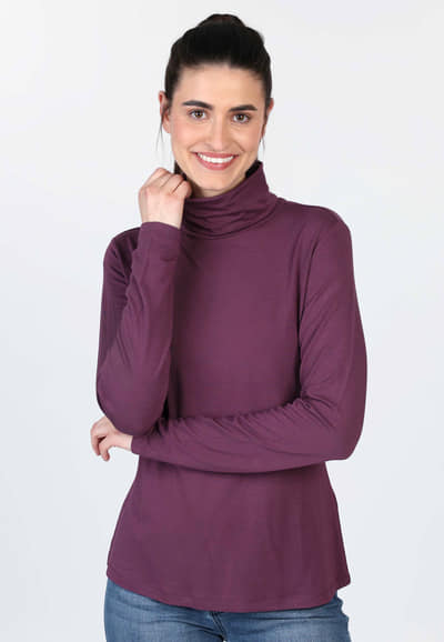 Rollkragenshirt Adaa - plum