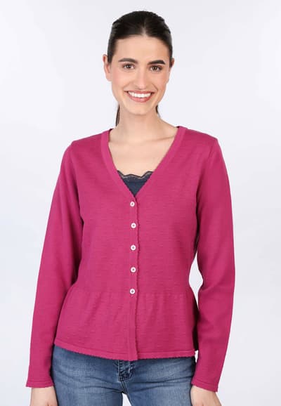 Strickjacke Lindara solid - raspberry