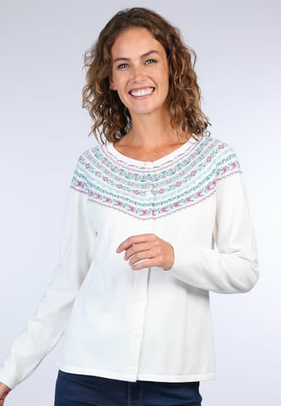 Strickjacke Toanita  - ivory