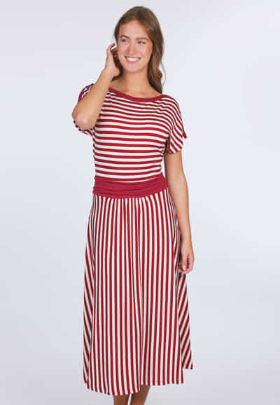 Kleid Hludari stripe - red
