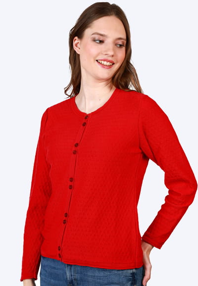 Strickjacke Hilda - rubin