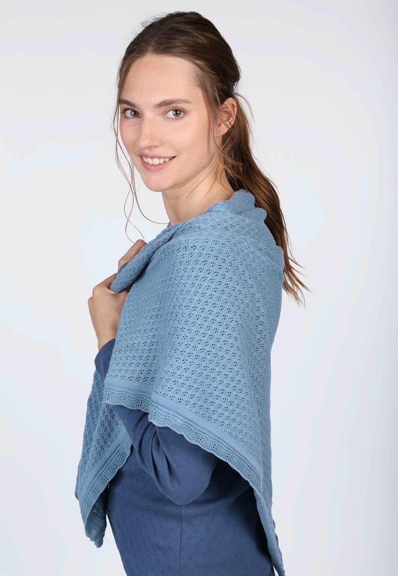 Strickdreieckstuch Lisa - blue shadow