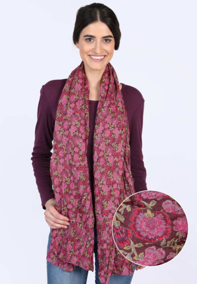 Schal Leja flower  - plum