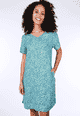 Leinenkleid Anthea coral - swedish blue