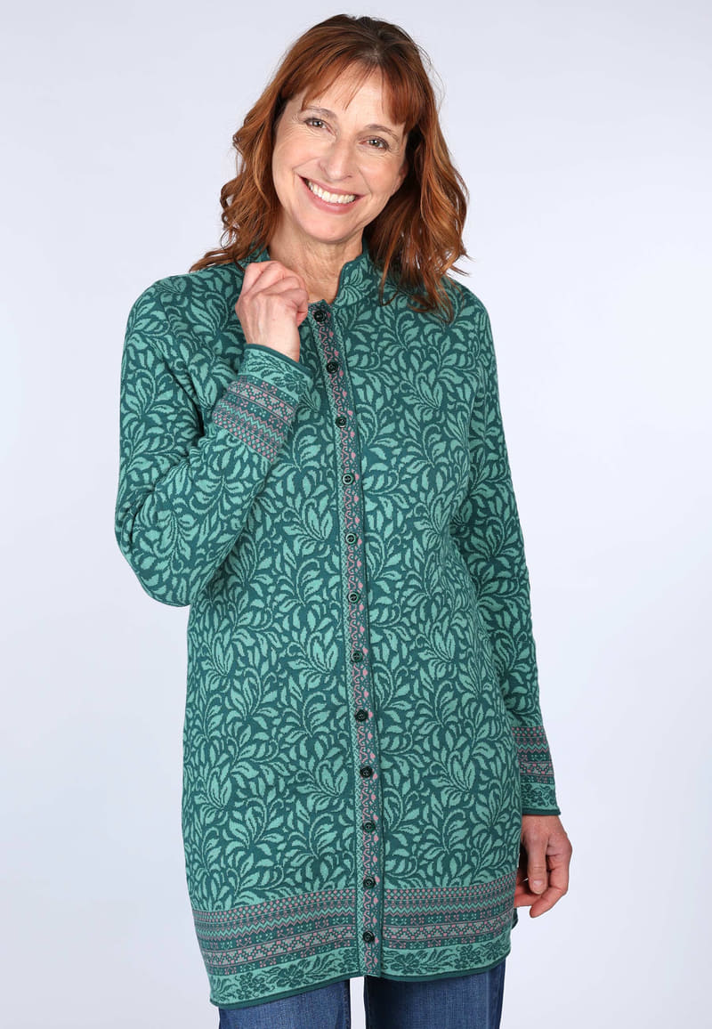 Strickmantel Simmika - bottle green