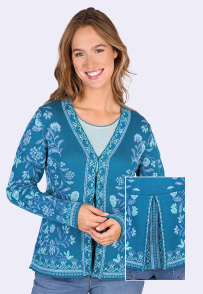 Strickjacke My flower field  - ocean