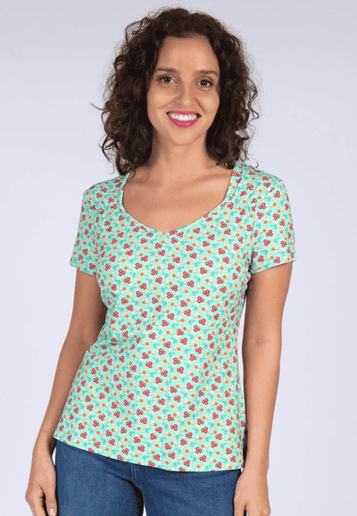 T-Shirt Jamila little flower - pool