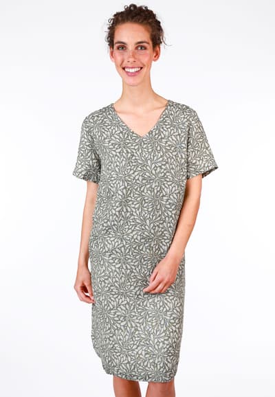 Leinenkleid Anthea coral - olive