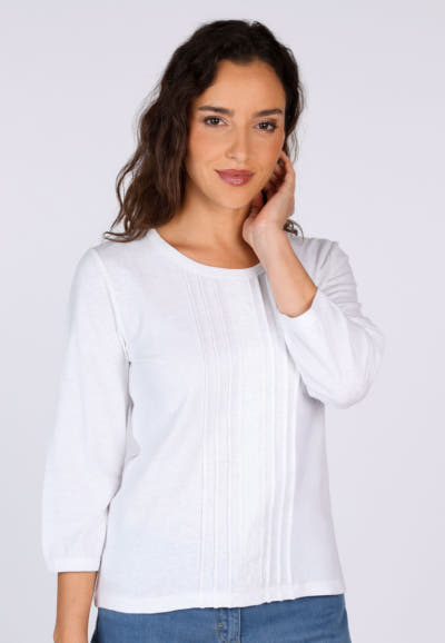 3/4-Arm-Shirt Janitara  - white
