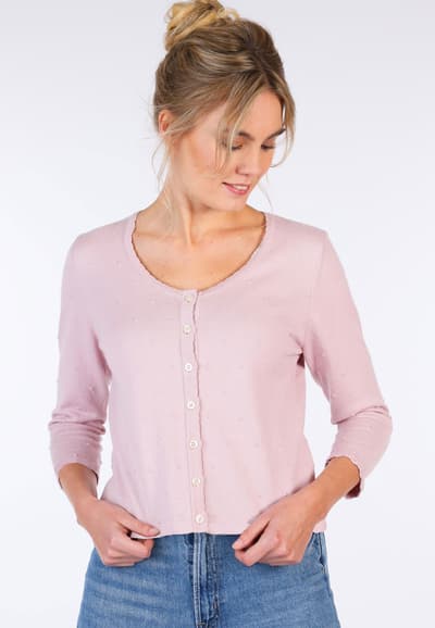 Strickjacke Liselotte dot - rose