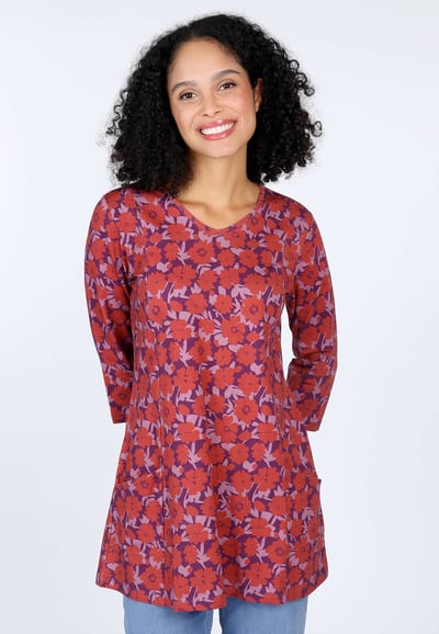 Tunika Kareena poppy - deep purple