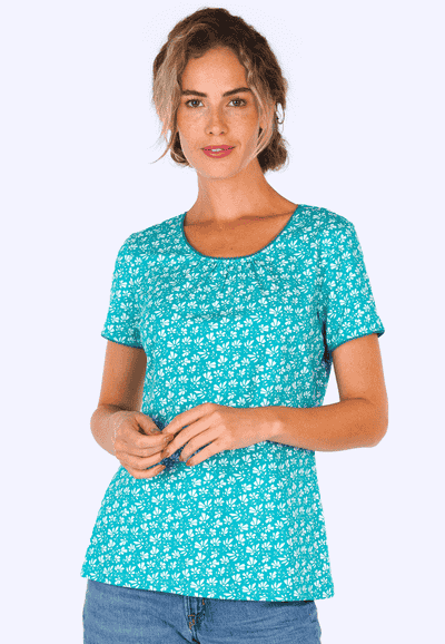 T-Shirt Camille flower  - horizon