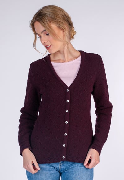 Strickjacke Beris - dark grape