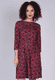 Kleid Charlette asian flower - burgundy 