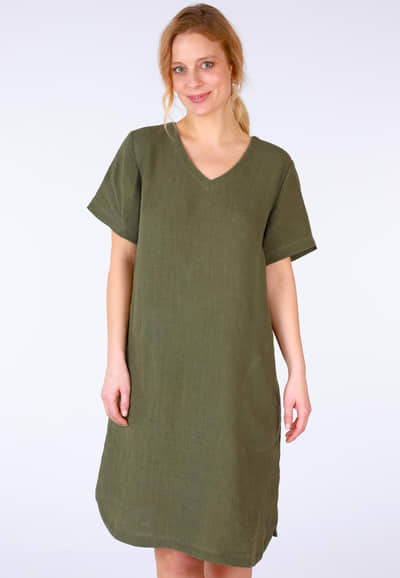 Leinenkleid Anthea - olive