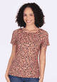 T-Shirt Zoe fleuri  - terracotta