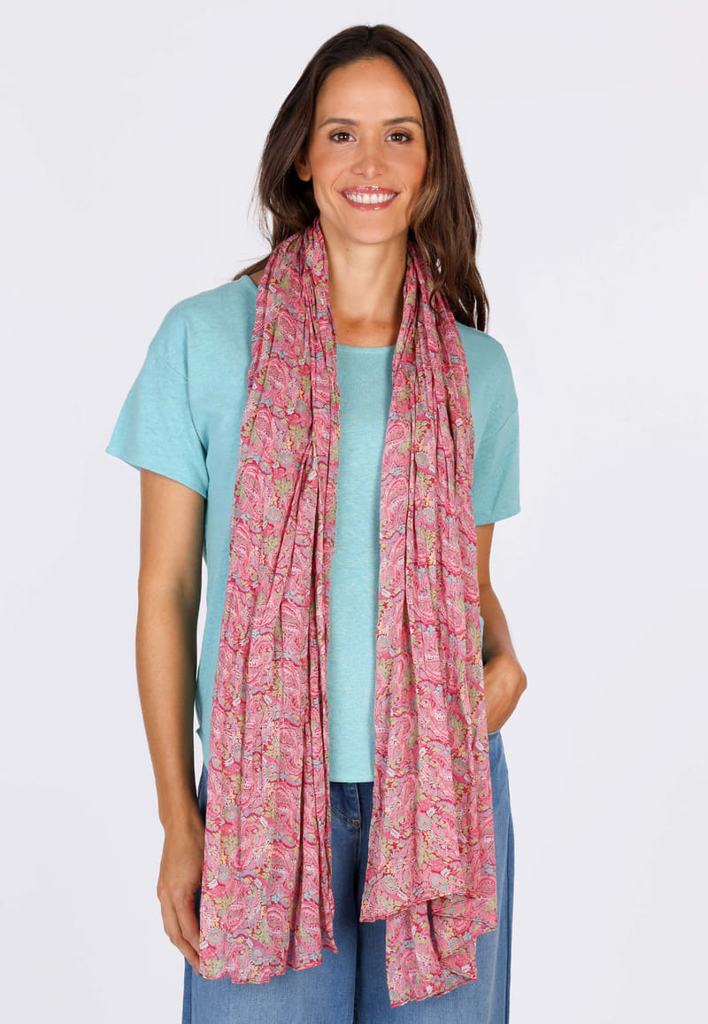 Tuch Leja paisley  - cerise