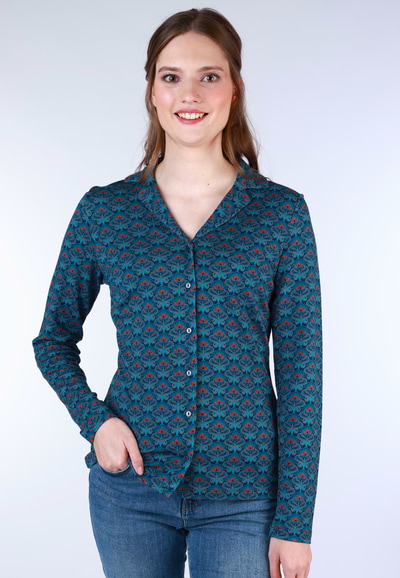 Bluse Celeste retro flower - navy