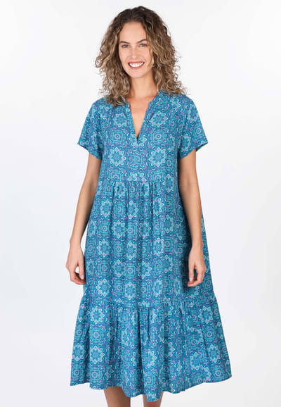 Kleid Embla Ornamental - ocean