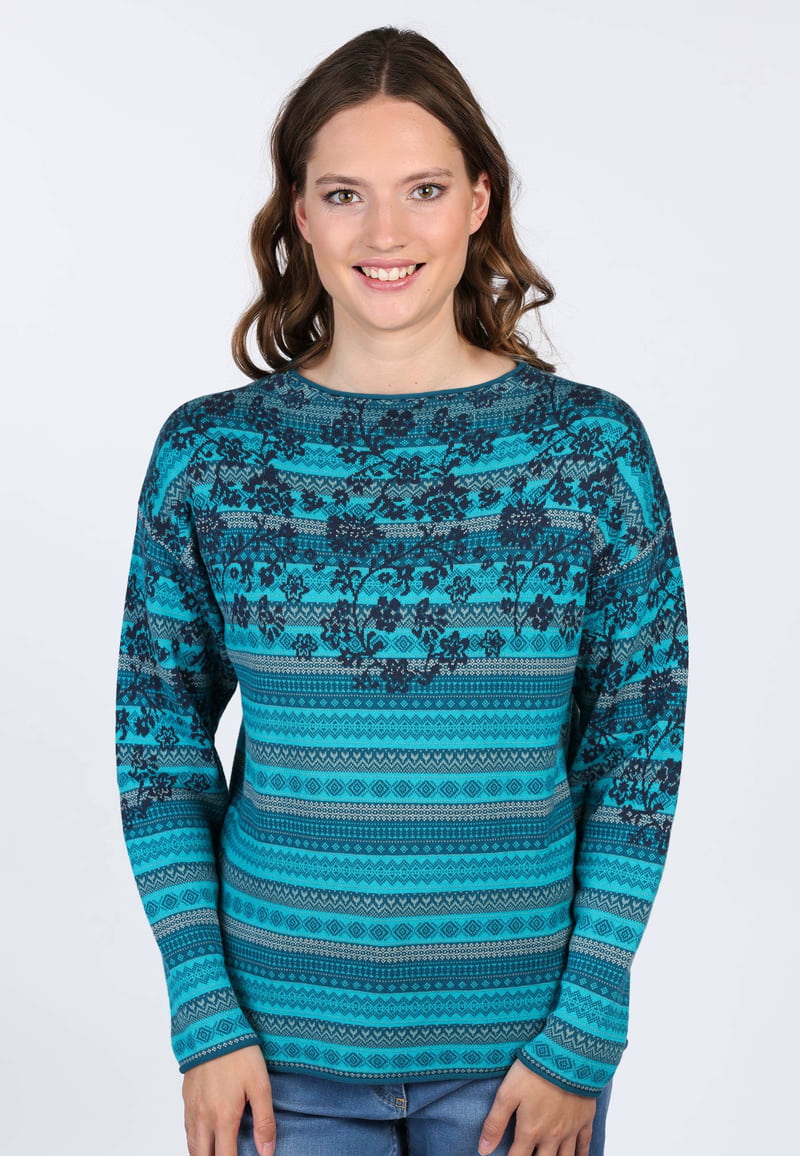 Strickpullover Flekkina - lake