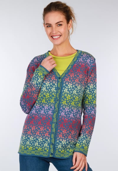 Strickjacke Christi flower  - azure