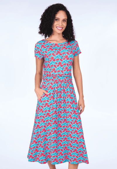 Kleid Malind rosy - turquoise