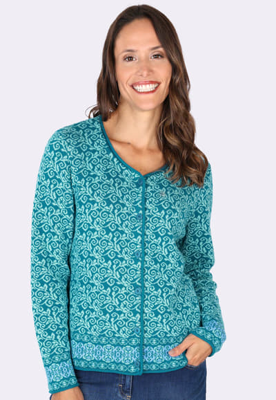 Strickjacke Hedie  - ocean