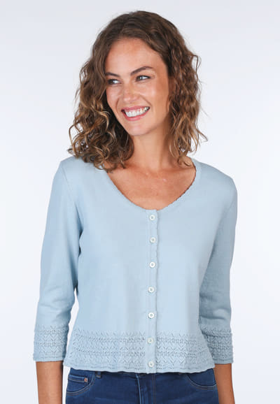 Strickjacke Liselotte - light blue