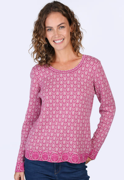 Strickpullover Josefine - raspberry