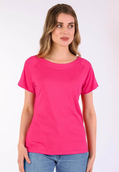 T-Shirt Zoe solid - flamingo
