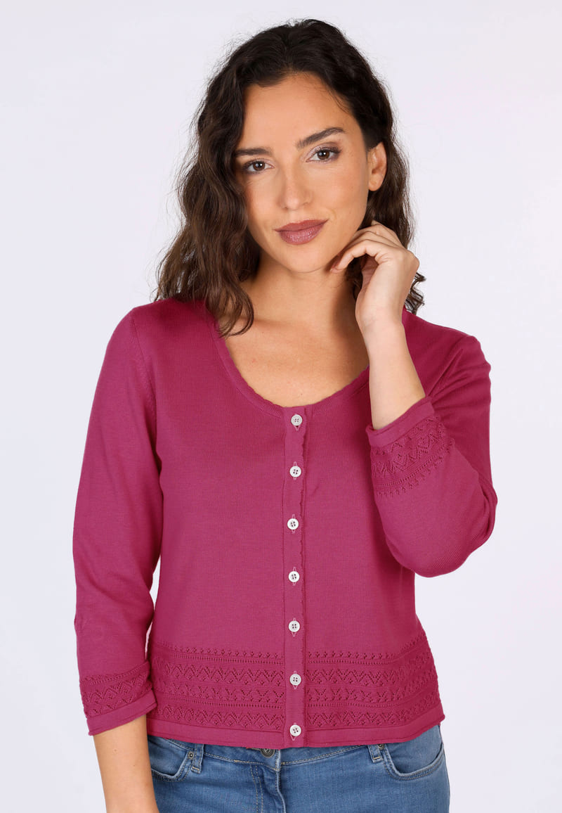 Strickjacke Liselotte  - cerise