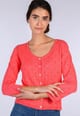Strickjacke Liselotte daisy - rouge