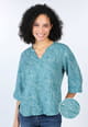 Leinenbluse Emine dancing dot - ocean