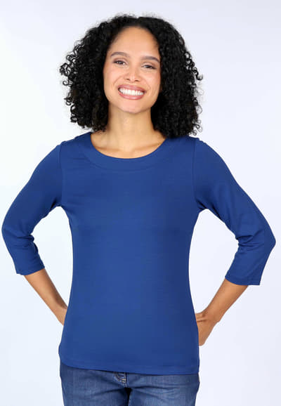 3/4-Arm Shirt Zoala solid  - indigo