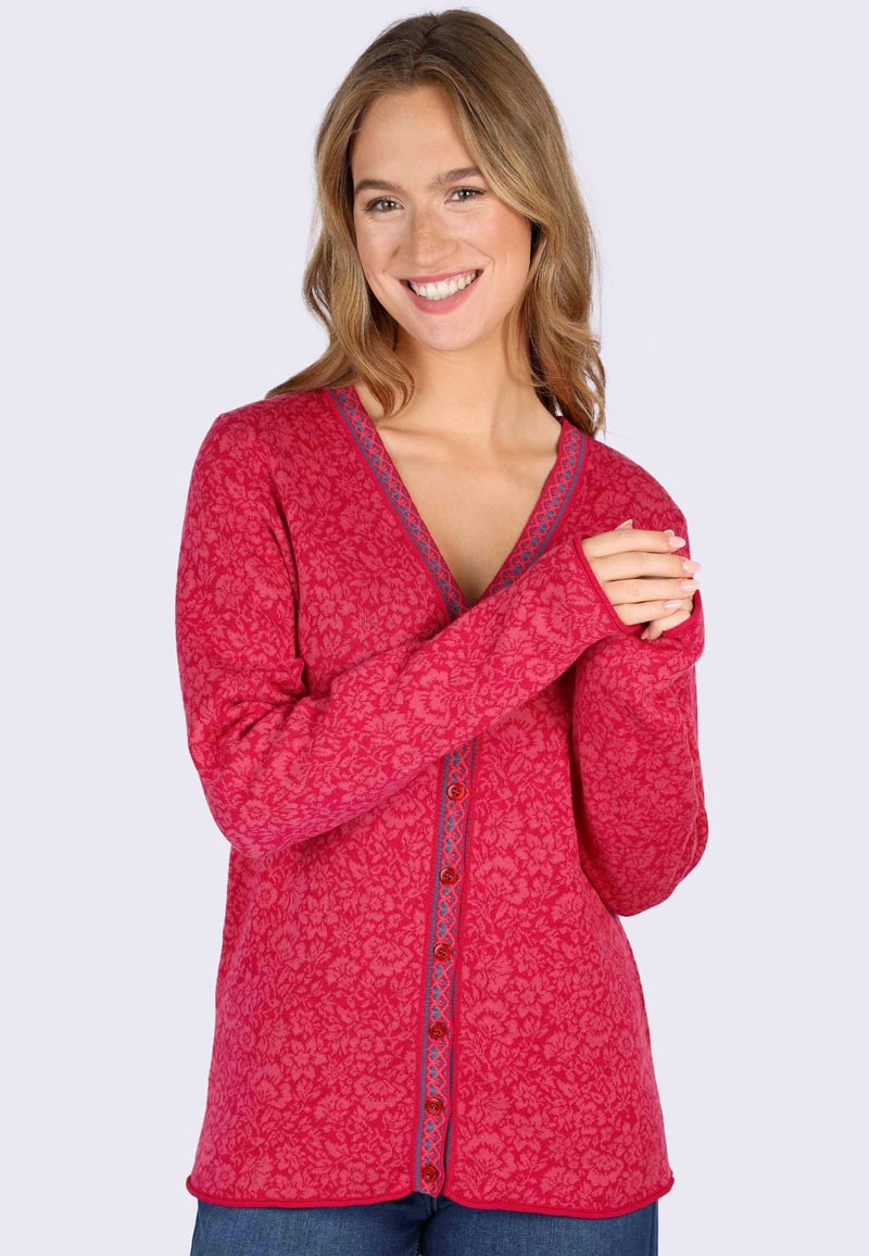 Strickjacke Christi  - cerise
