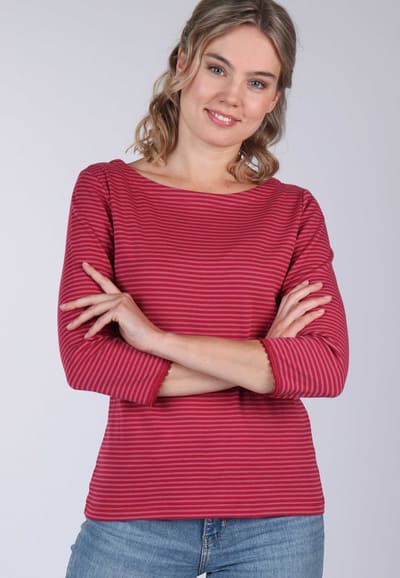 3/4-Arm-Shirt Bea  - wine