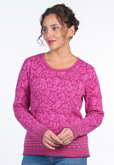 Strickpullover Josefine peony - raspberry