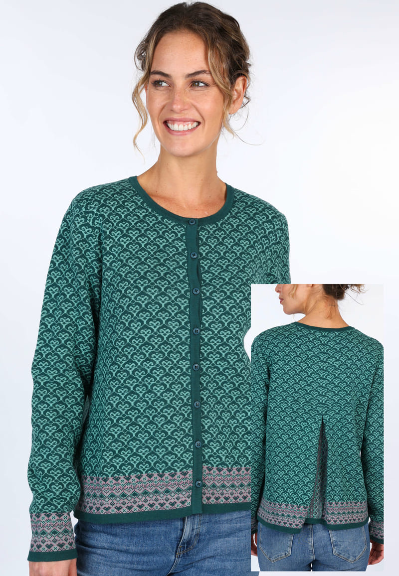 Strickjacke Kadir Nordic - bottle green
