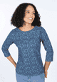 3/4-Arm Shirt Pitta Meadow  - indigo