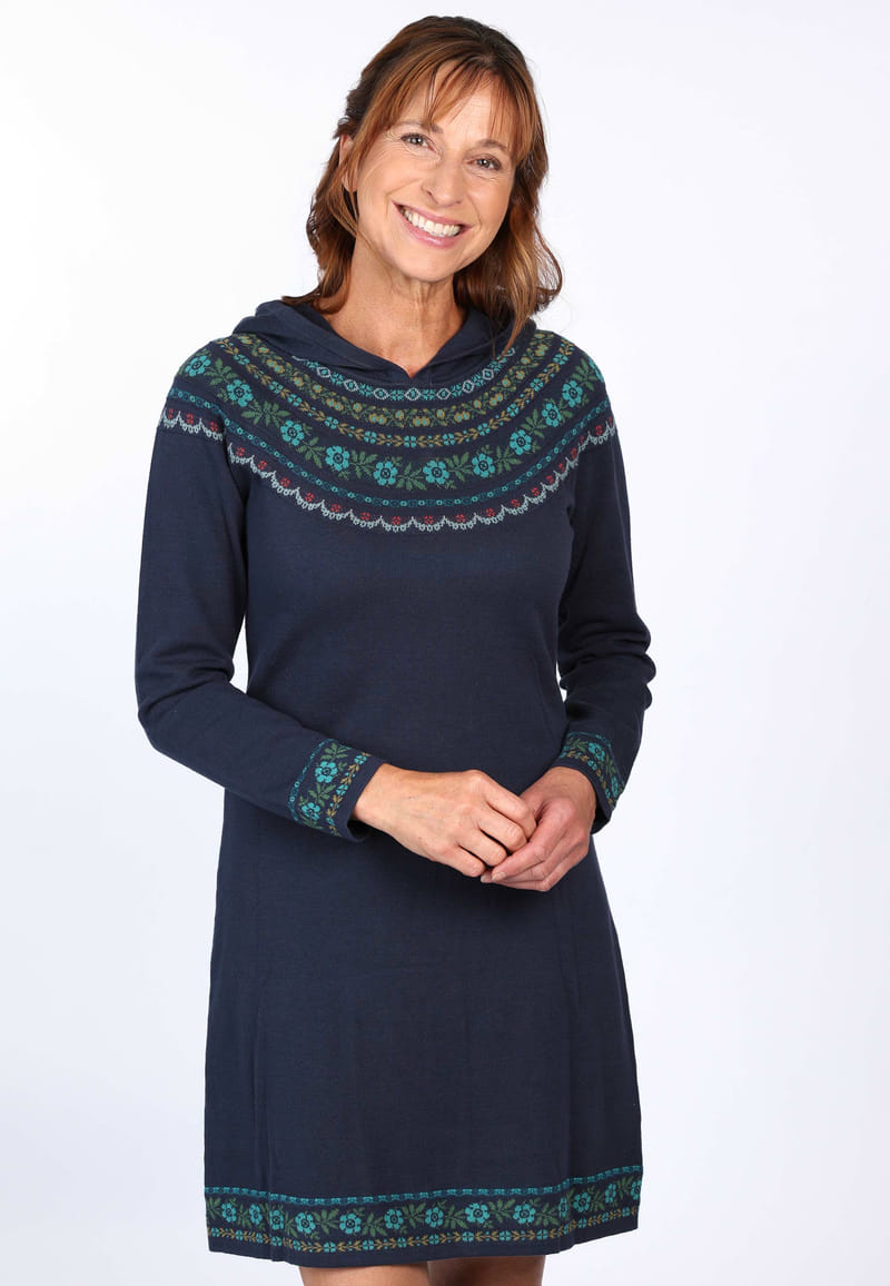 Strickkleid Astoria Flower - navy