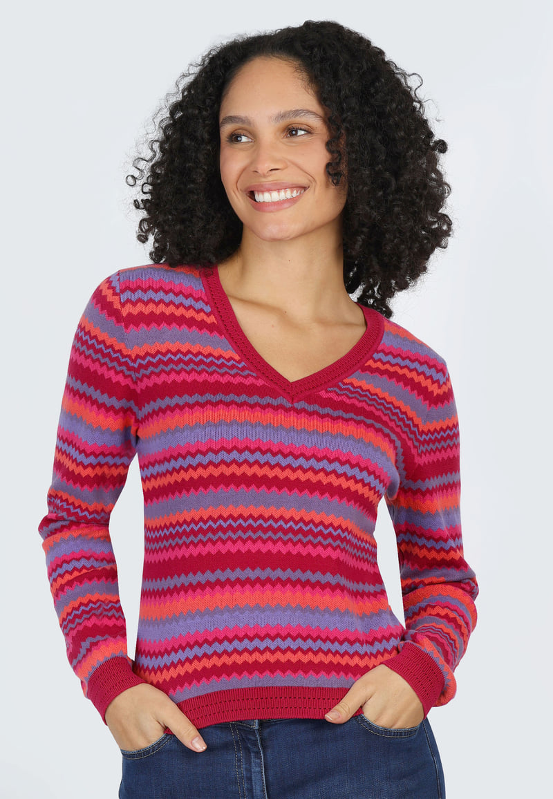 Strickpullover Camillana - cerise
