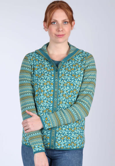 Strickjacke Freya blossom - emerald
