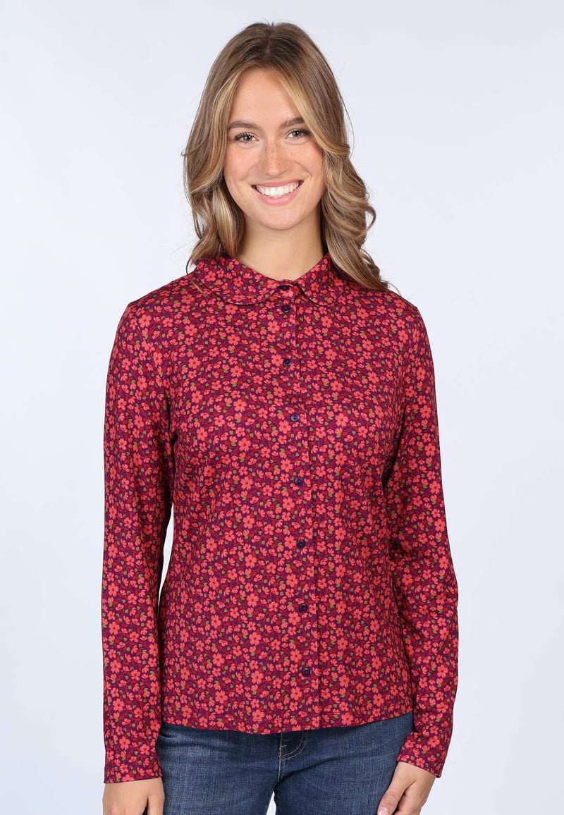 Bluse Eltje little flower - deep purple