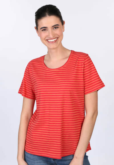 T-Shirt Freida stripe - sienna