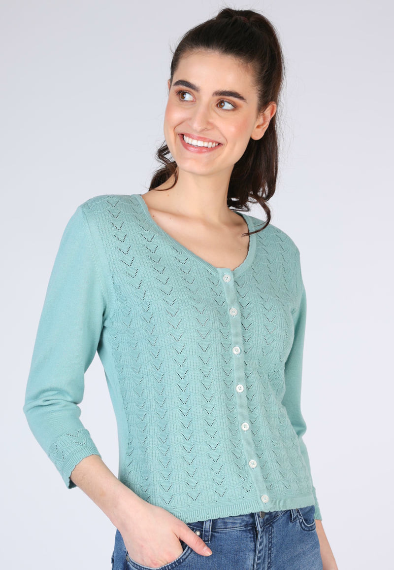 Strickjacke Liselotte - turquoise