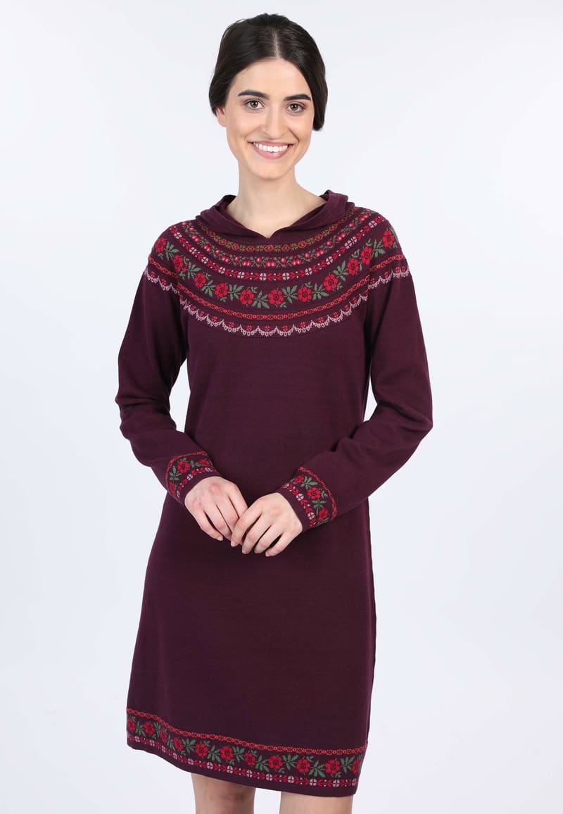 Strickkleid Astoria Flower - plum